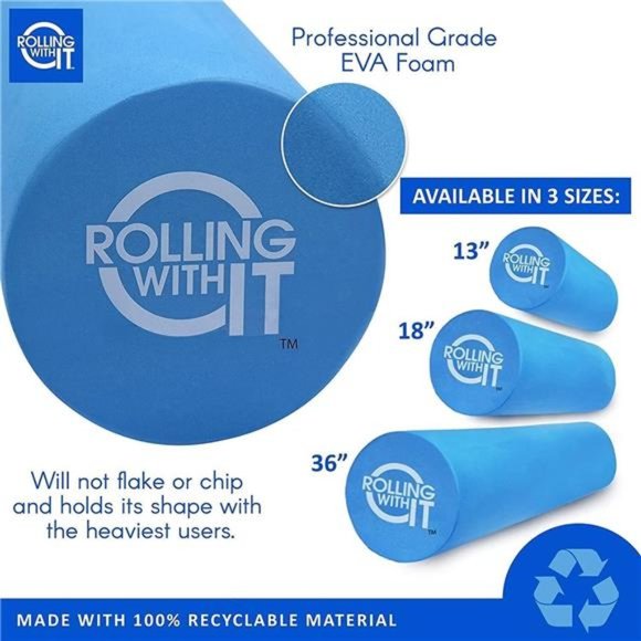 Rolling With It Foam Roller - High Density  for Exercise 13-18-36 inches - Picture 3 of 6